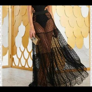 Black cover up or sheer skirt